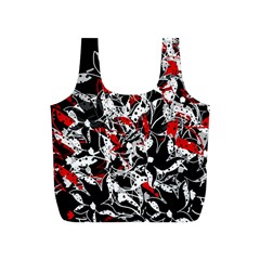 Red Abstract Flowers Full Print Recycle Bags (s) 