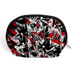 Red Abstract Flowers Accessory Pouches (medium) 