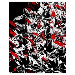 Red Abstract Flowers Drawstring Bag (small)