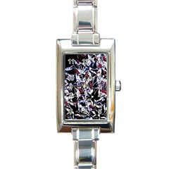 Decorative Abstract Floral Desing Rectangle Italian Charm Watch