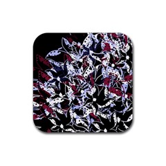 Decorative Abstract Floral Desing Rubber Coaster (square) 