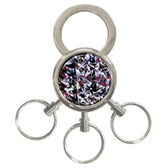 Decorative Abstract Floral Desing 3-ring Key Chains by Valentinaart