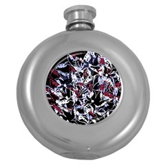 Decorative Abstract Floral Desing Round Hip Flask (5 Oz) by Valentinaart