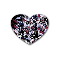 Decorative Abstract Floral Desing Heart Coaster (4 Pack)  by Valentinaart