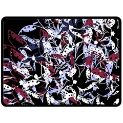 Decorative Abstract Floral Desing Fleece Blanket (large) 