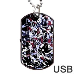 Decorative Abstract Floral Desing Dog Tag Usb Flash (two Sides)  by Valentinaart