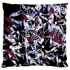 Decorative Abstract Floral Desing Large Cushion Case (two Sides) by Valentinaart