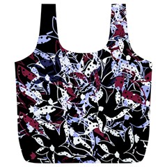 Decorative Abstract Floral Desing Full Print Recycle Bags (l) 