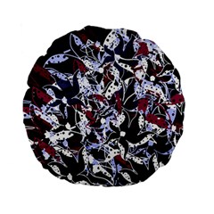 Decorative Abstract Floral Desing Standard 15  Premium Flano Round Cushions