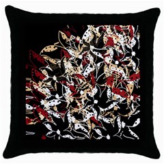 Abstract Floral Design Throw Pillow Case (black)