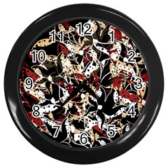 Abstract Floral Design Wall Clocks (black)