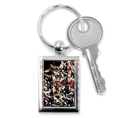 Abstract Floral Design Key Chains (rectangle) 