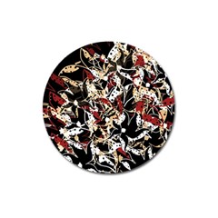 Abstract Floral Design Magnet 3  (round) by Valentinaart