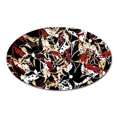 Abstract Floral Design Oval Magnet by Valentinaart