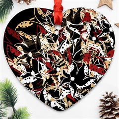 Abstract Floral Design Heart Ornament (2 Sides)