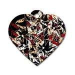 Abstract floral design Dog Tag Heart (One Side) Front