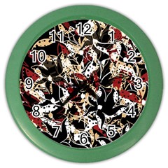 Abstract Floral Design Color Wall Clocks