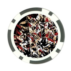 Abstract Floral Design Poker Chip Card Guards