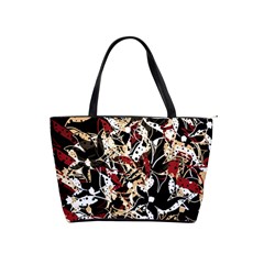 Abstract Floral Design Shoulder Handbags