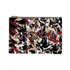 Abstract Floral Design Cosmetic Bag (large) 