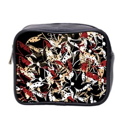 Abstract Floral Design Mini Toiletries Bag 2-side