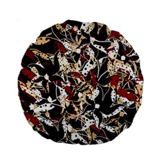 Abstract Floral Design Standard 15  Premium Round Cushions