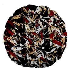 Abstract Floral Design Large 18  Premium Round Cushions