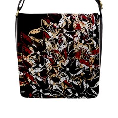 Abstract Floral Design Flap Messenger Bag (l) 