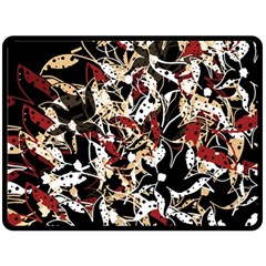 Abstract Floral Design Double Sided Fleece Blanket (large) 