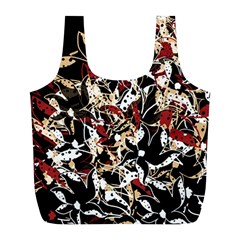 Abstract Floral Design Full Print Recycle Bags (l) 