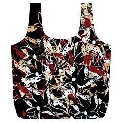 Abstract Floral Design Full Print Recycle Bags (l) 