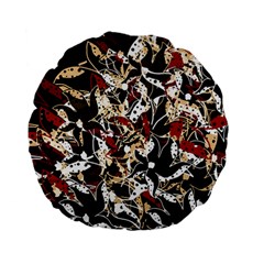 Abstract Floral Design Standard 15  Premium Flano Round Cushions