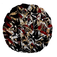 Abstract Floral Design Large 18  Premium Flano Round Cushions by Valentinaart