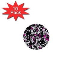 Purple Abstract Flowers 1  Mini Buttons (10 Pack)  by Valentinaart