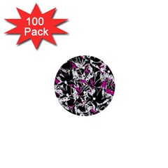 Purple Abstract Flowers 1  Mini Buttons (100 Pack)  by Valentinaart