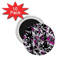 Purple Abstract Flowers 1 75  Magnets (10 Pack) 