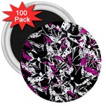 Purple abstract flowers 3  Magnets (100 pack) Front