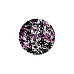 Purple Abstract Flowers Golf Ball Marker