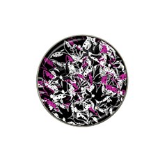 Purple Abstract Flowers Hat Clip Ball Marker