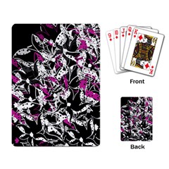 Purple Abstract Flowers Playing Card