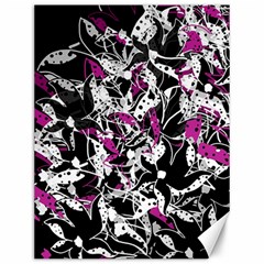 Purple Abstract Flowers Canvas 12  X 16  