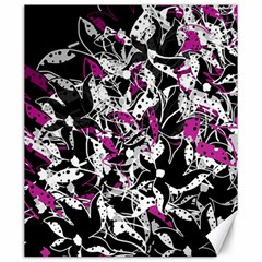 Purple Abstract Flowers Canvas 20  X 24  