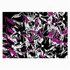 Purple Abstract Flowers Large Glasses Cloth