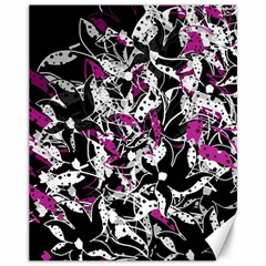 Purple Abstract Flowers Canvas 11  X 14  