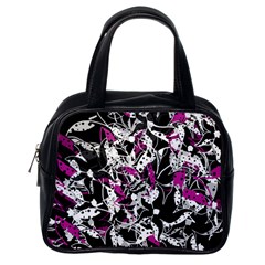 Purple Abstract Flowers Classic Handbags (one Side)