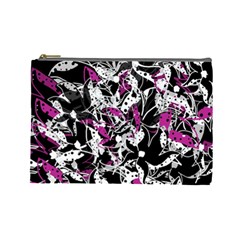 Purple Abstract Flowers Cosmetic Bag (large) 