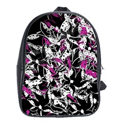 Purple Abstract Flowers School Bags(large) 