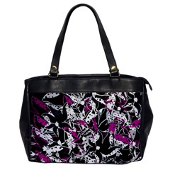 Purple Abstract Flowers Office Handbags