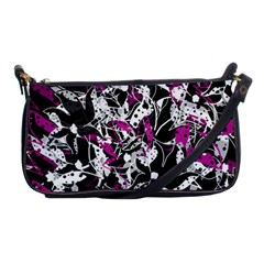 Purple Abstract Flowers Shoulder Clutch Bags by Valentinaart