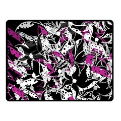 Purple Abstract Flowers Fleece Blanket (small)